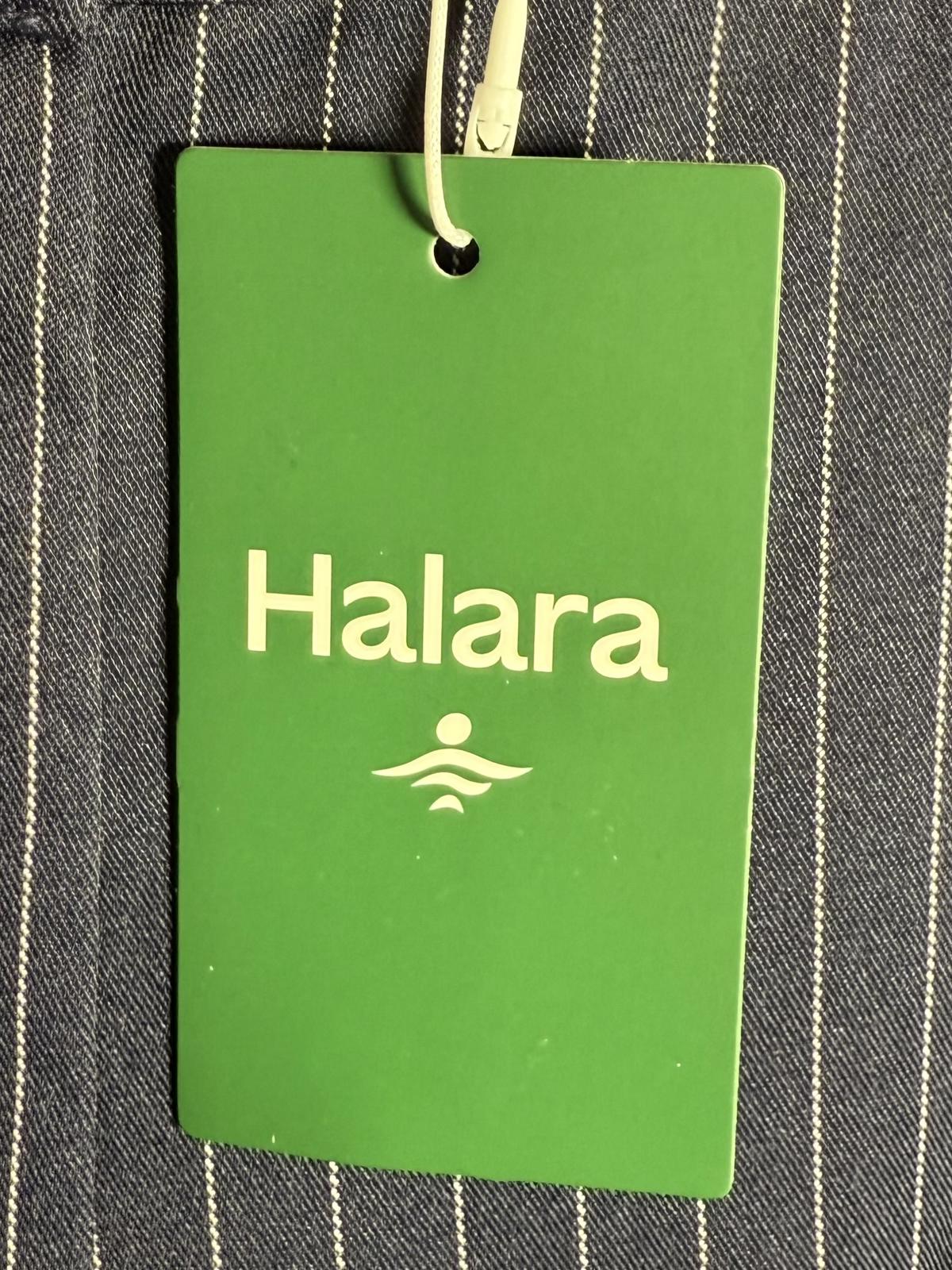 NWT Halara High Waist Zipper Pocket Wide Leg Striped Work Pant After Midnight M