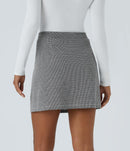 NWT Halara High Waisted 2-in-1 Houndstooth Mini Work Skirt XS Refular