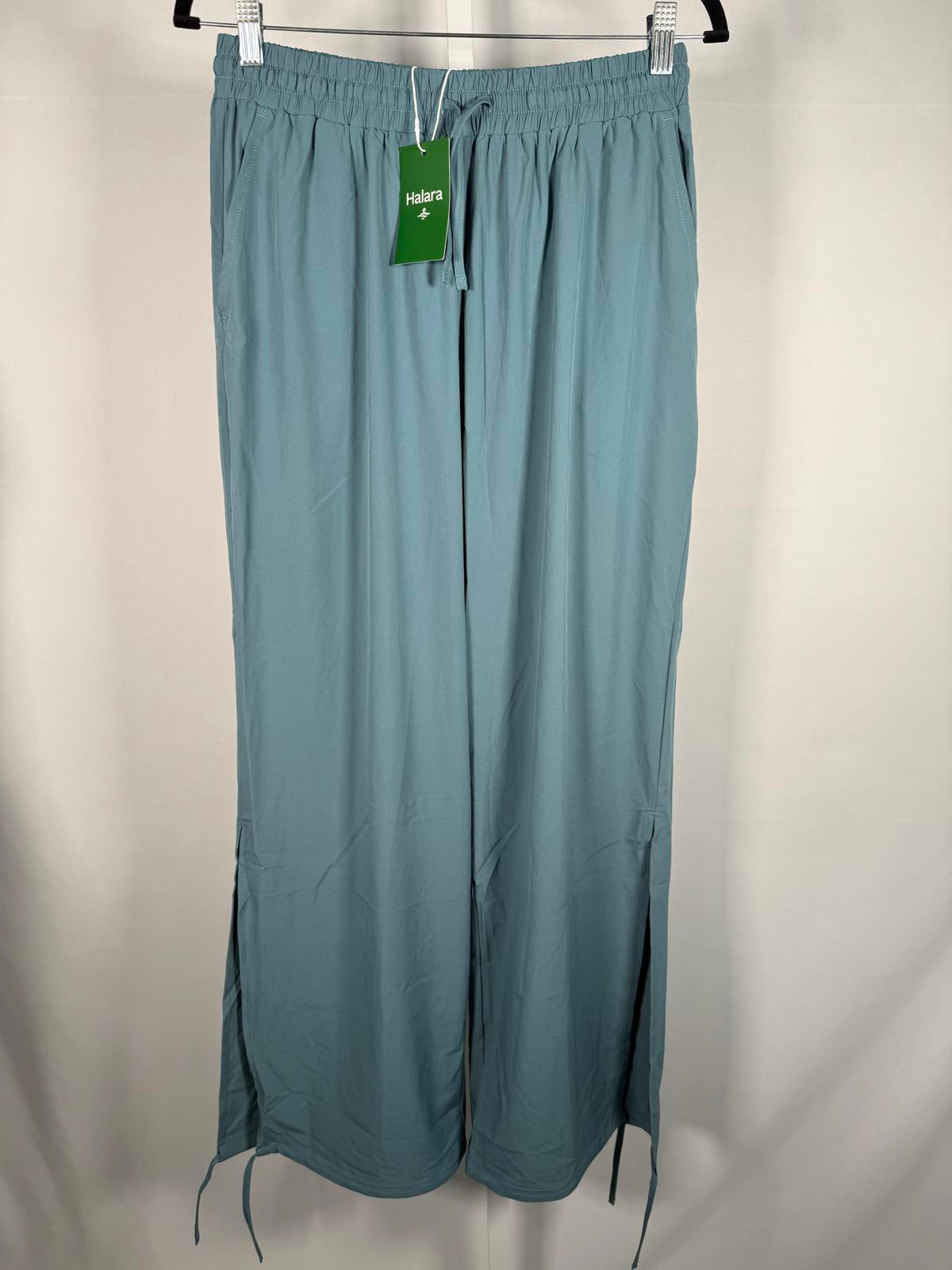 NWT Halara High Waisted Drawstring Pocket Hem Casual Joggers Mineral Blue Size L