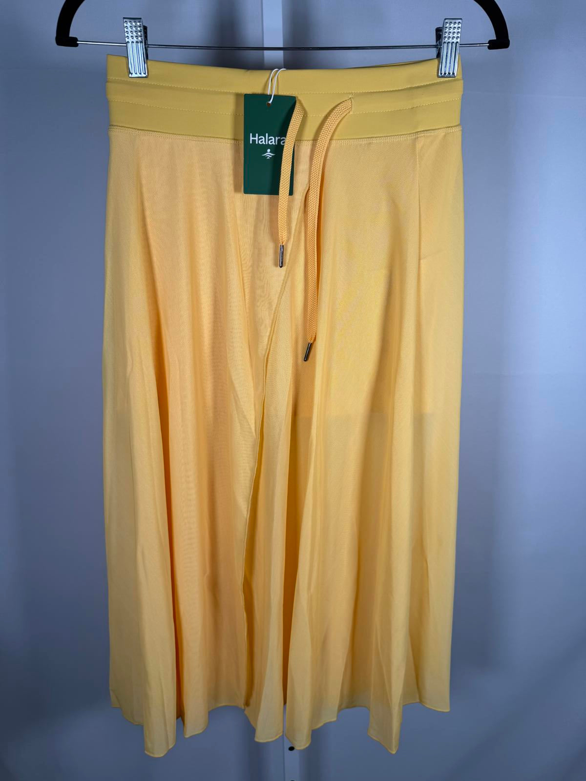 NWT Halara High Waisted Drawstring 2-in-1 Pocket Flowy Midi Skirt Popcorn S