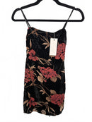 Lush Lady in Love Black Floral Print Velvet Mini Dress - XS NWT
