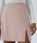 NWT Halara High Waisted 2-in-1 Houndstooth Mini Work Skirt Pink Sand M
