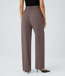 NWT Halara Flex™ High Waisted Zipper Pocket Shirred Straight Leg Work Pants XL