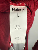 NWT Halara Ribbed Knit Square Neck Long Sleeve Skinny Bodysuit Ruby Wine L