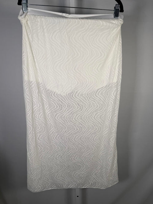 NWT Halara Women's White Textured Midi Skirt Size XL
