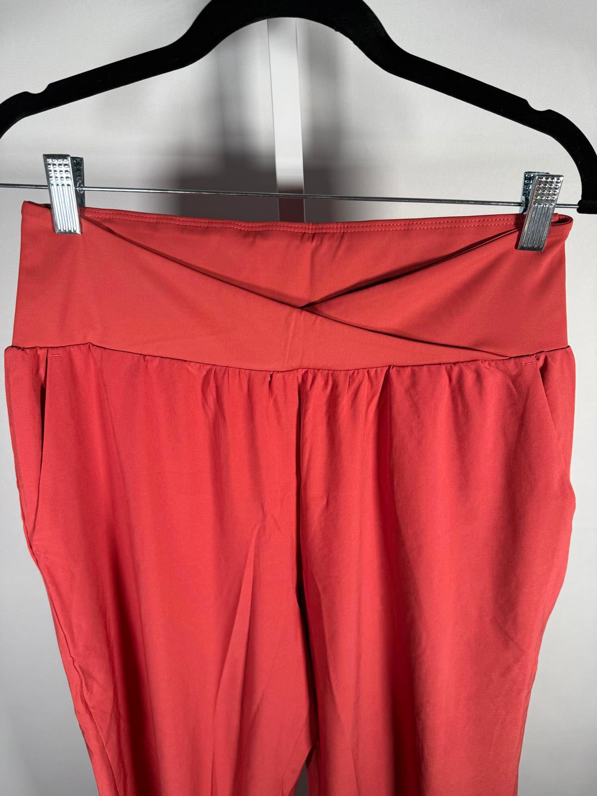 NWT Halara Breezeful High Waisted Side Pocket Split Resort Pants Kapok Red M