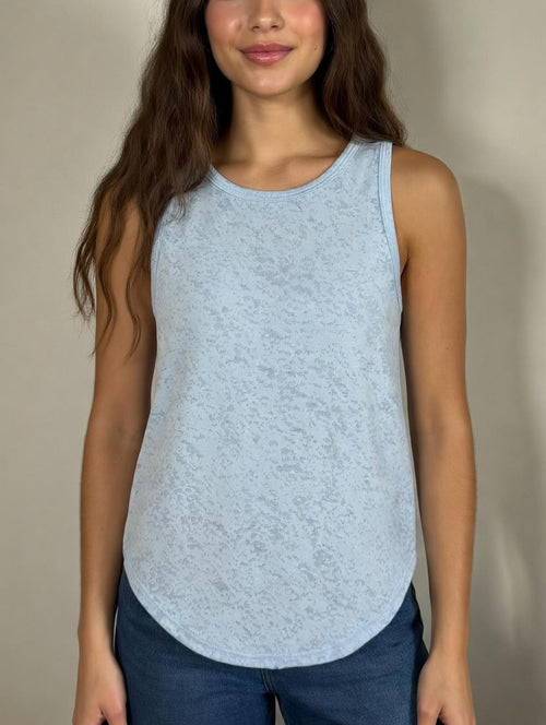 NWT Halara Light Blue Patterned Sleeveless Athletic Tank Top Size XS