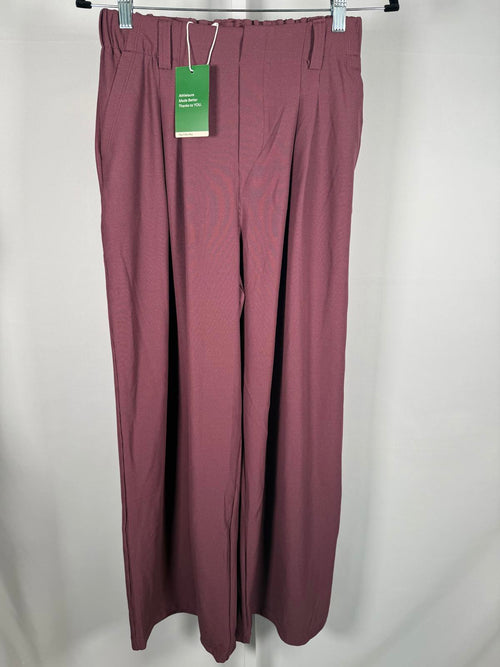 NWT Halara Flex™ High Waisted Pocket Wide Leg Waffle Work Pants Plum Wine - M