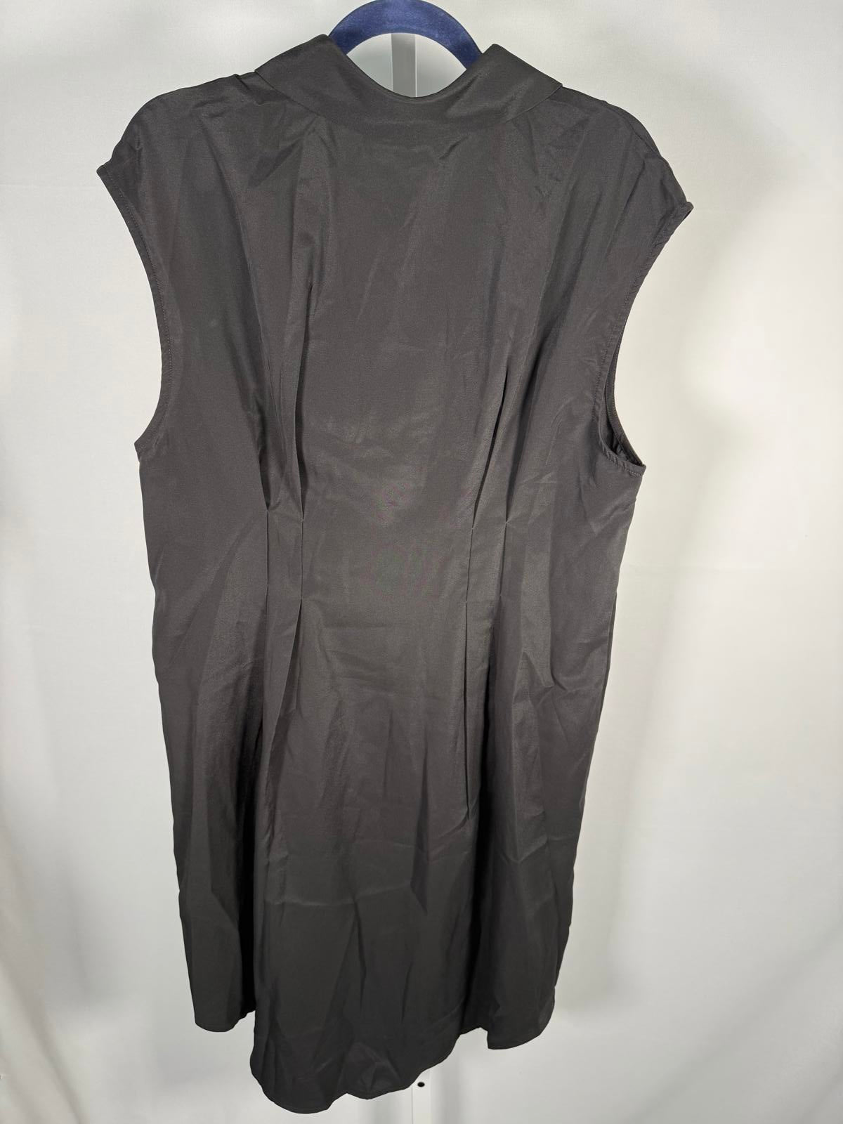 NWT Halara Sleeveless Curved Hem Mini Work Shirt Dress, Black Size - Small