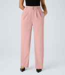 NWT Halara Flex™ High Waisted Shirred Straight Leg Work Pants Size XS Petite