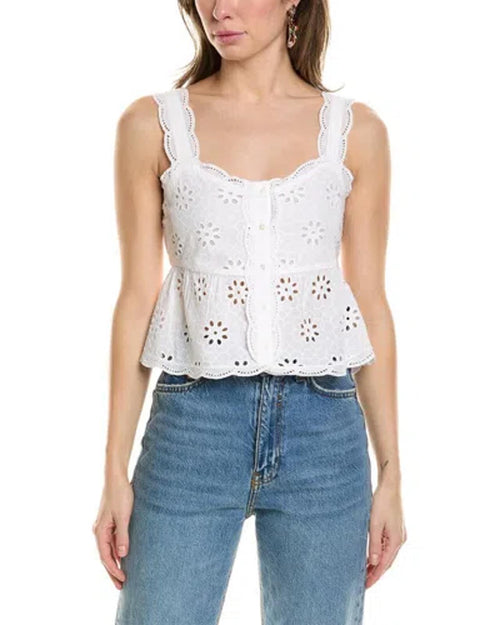 The Kooples Floral Embroidered Peplum Top US Medium / FR 2 NWT $185