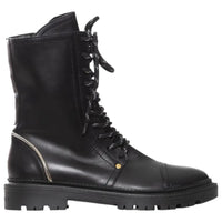 Casadei Love Calf Nero NWB Combat Boot / Lace-Up Leather Boot Women's Size 5