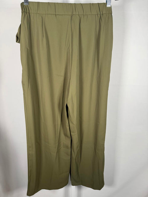 NWT Halara High Waisted Tie Side Wide Leg Work Pants Burnt Olive Size Large