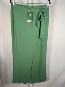 NWT Halara High Waisted Tie Side Wide Leg Work Pants Hills Green L