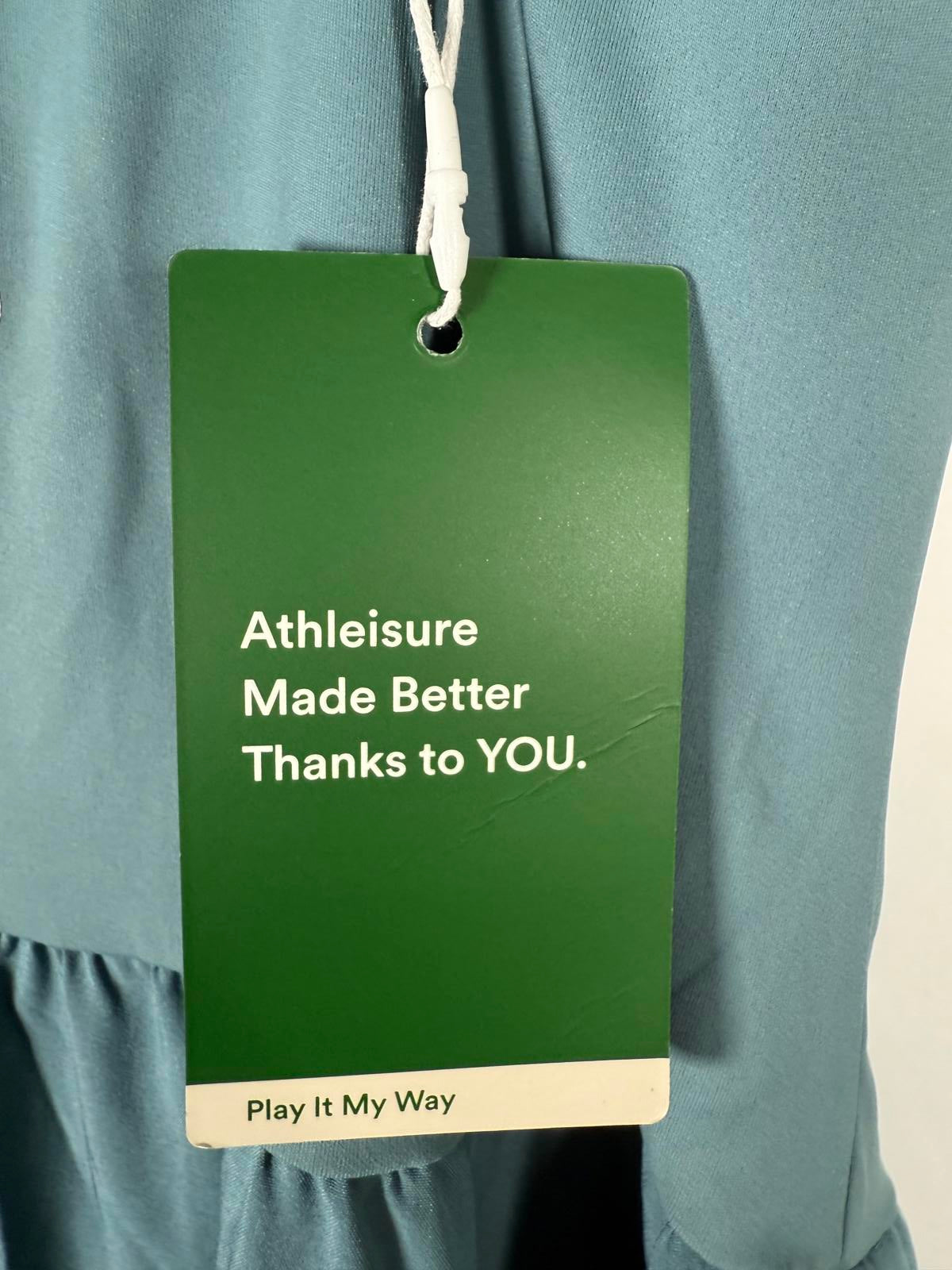 NWT Halara Breezeful High Low 2-Piece Pocket Flowy Midi Dress Stone Blue XS