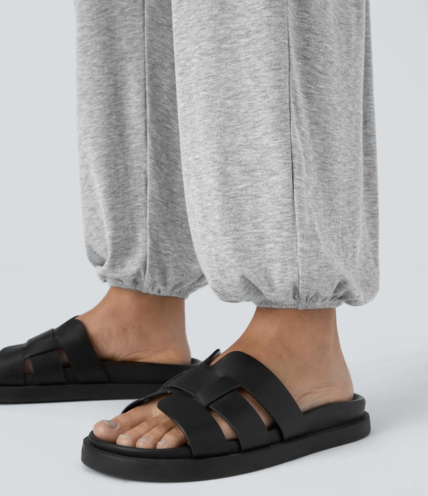 NWT Halara Ribbed Tube Backless Side Pocket Casual Jumpsuit Fog Gray Size L