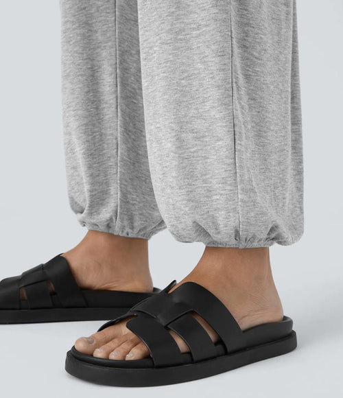 NWT Halara Ribbed Tube Backless Side Pocket Casual Jumpsuit Fog Gray Size L