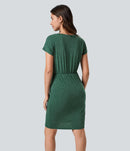 NWT Halara Round Neck Short Sleeve Mini Casual Dress Size M