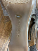 Bandolino Zeffer Kitten Heels Pumps Womens 9 M Gold Glam Metallic Shoe NWOB