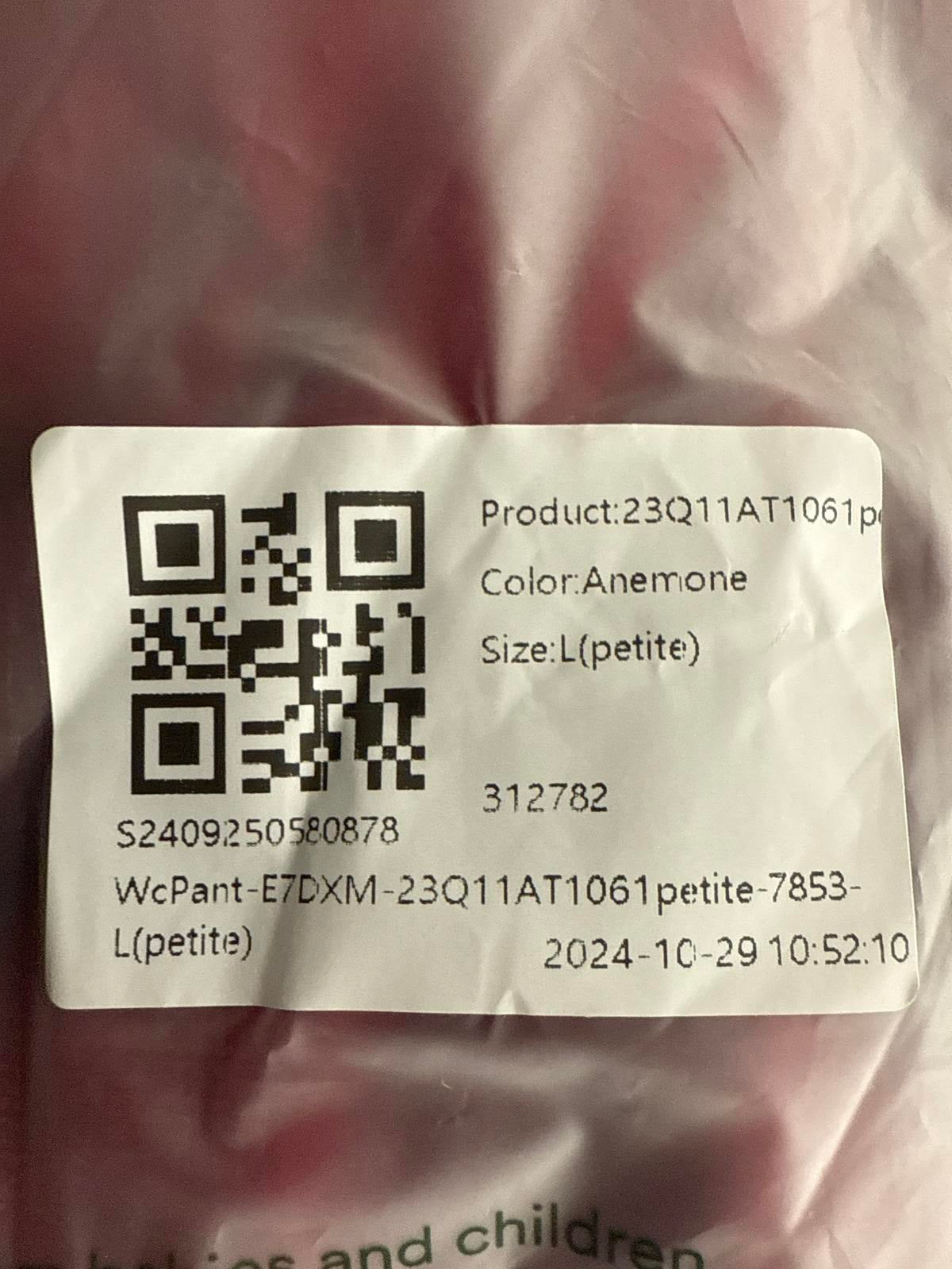 NWT Halara Flex High Waisted Pocket Wide Leg Waffle Work Pants Anemone L Petite