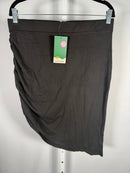 NWTHalara Mid Rise Ruched Asymmetric Hem Bodycon Mini Casual Skirt Black XL