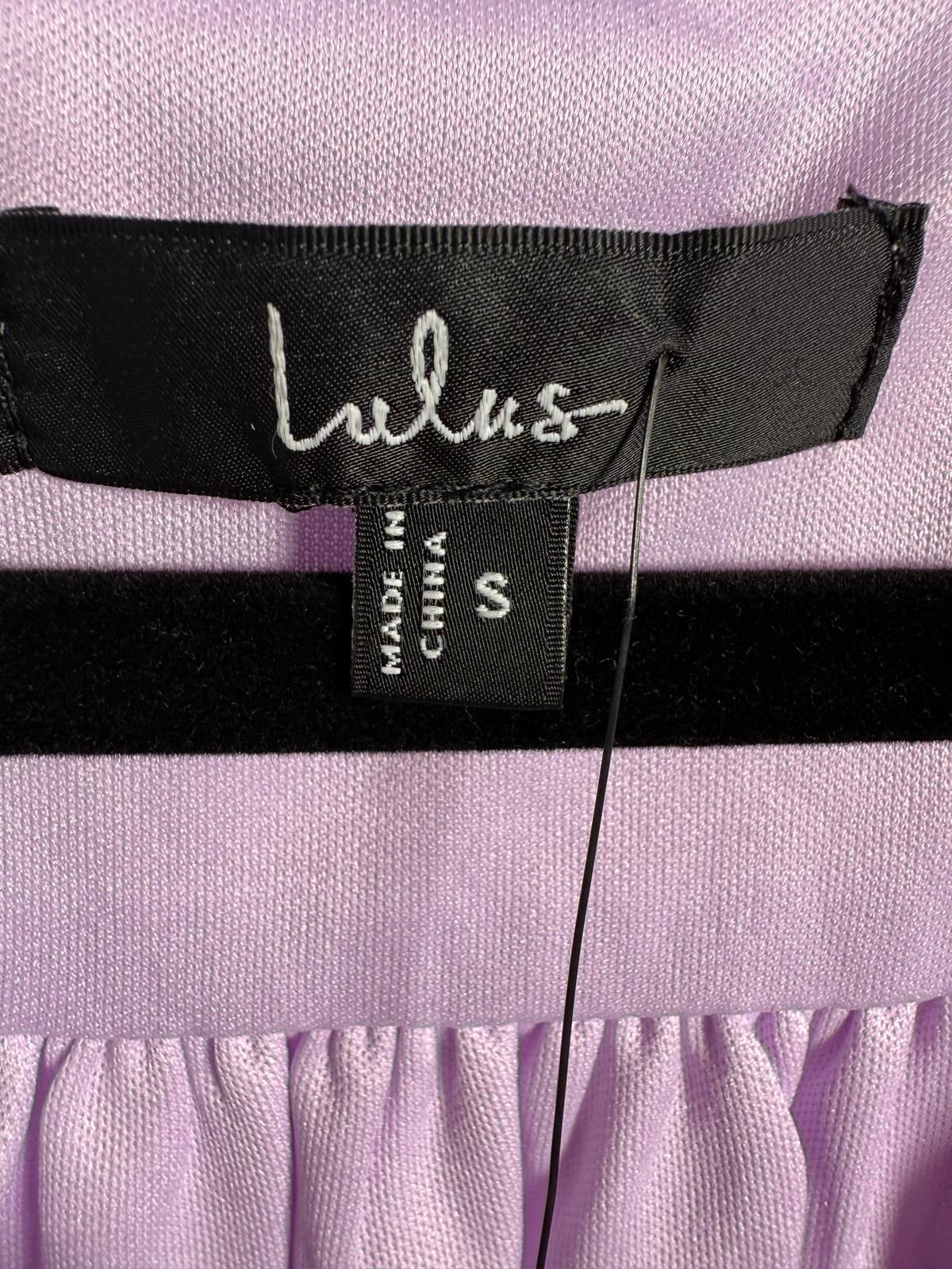 Lulus Irresistible Charisma Lavender Peplum Crop Top - S NWT