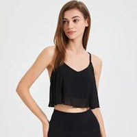 NWT Halara Mesh Overlay Tank with Criss Cross Straps in Back Black S