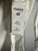 NWT Halara Ribbed Knit Square Neck Long Sleeve Skinny Casual Bodysuit White M