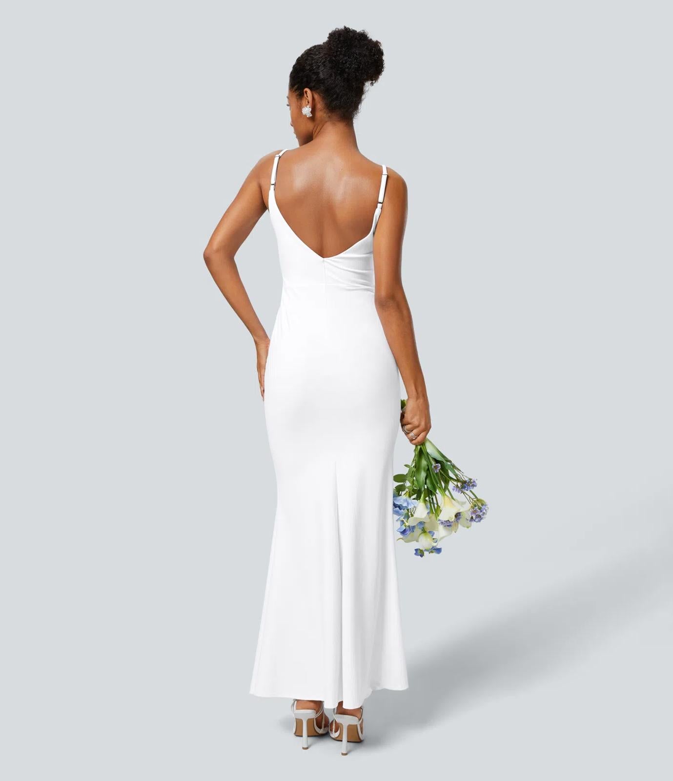 NWT HalaraSoftlyZero™ Airy Maxi Mermaid Slip Cool Touch Dress-UPF50+ White XL