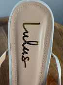 Lulus Leaah White Satin Pearl Lace-Up High Heel Sandals - 11 NWB