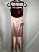 NWT Lulus Mesmerizing Impression Mauve Pink Mixed Media Halter Maxi Dress XS