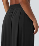 NWT Halara Breezeful High Waisted Shirred Wide Leg Palazzo Quick Dry Pant Size S