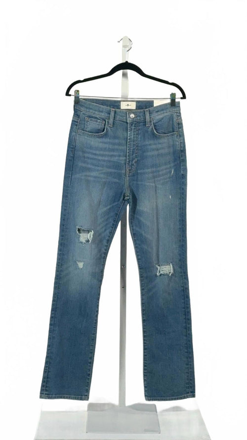 7 For All Mankind S28 Easy Slim Women's Blue Jeans in Dream/Destroy