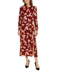 The Kooples Red Floral Print Viscose Dress US Small MSRP $385 NWT
