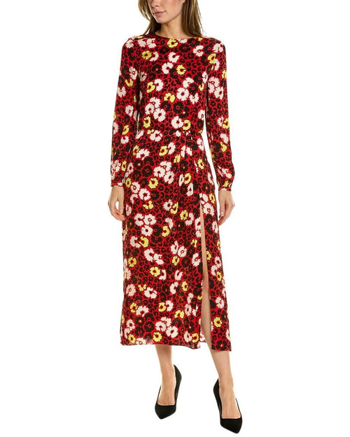The Kooples Red Floral Print Viscose Dress US Small MSRP $385 NWT