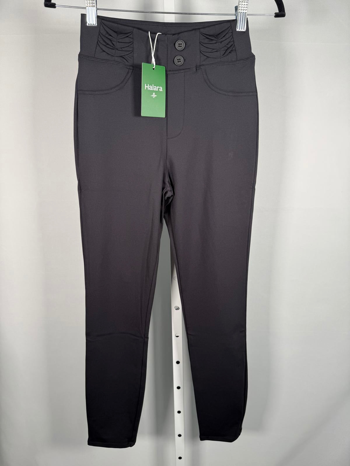 NWT Halara Flex™ High Waisted Decorative Pocket Skinny Work Pants Black Size XS