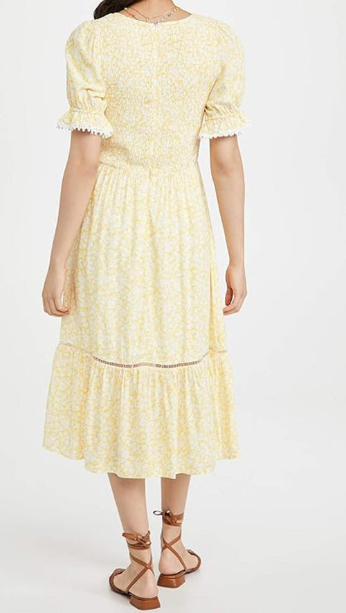 NWT REVOLVE Lost + Wander Sweet Summer Daze Midi Dress Yellow - Small