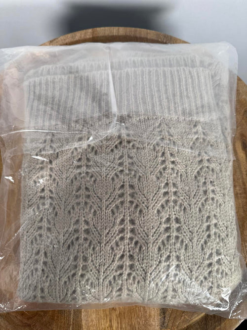 NWT English Factory Fuzzy Knit Sweater Heather Gray Size S