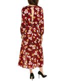 The Kooples Red Floral Print Viscose Dress US Small MSRP $385 NWT