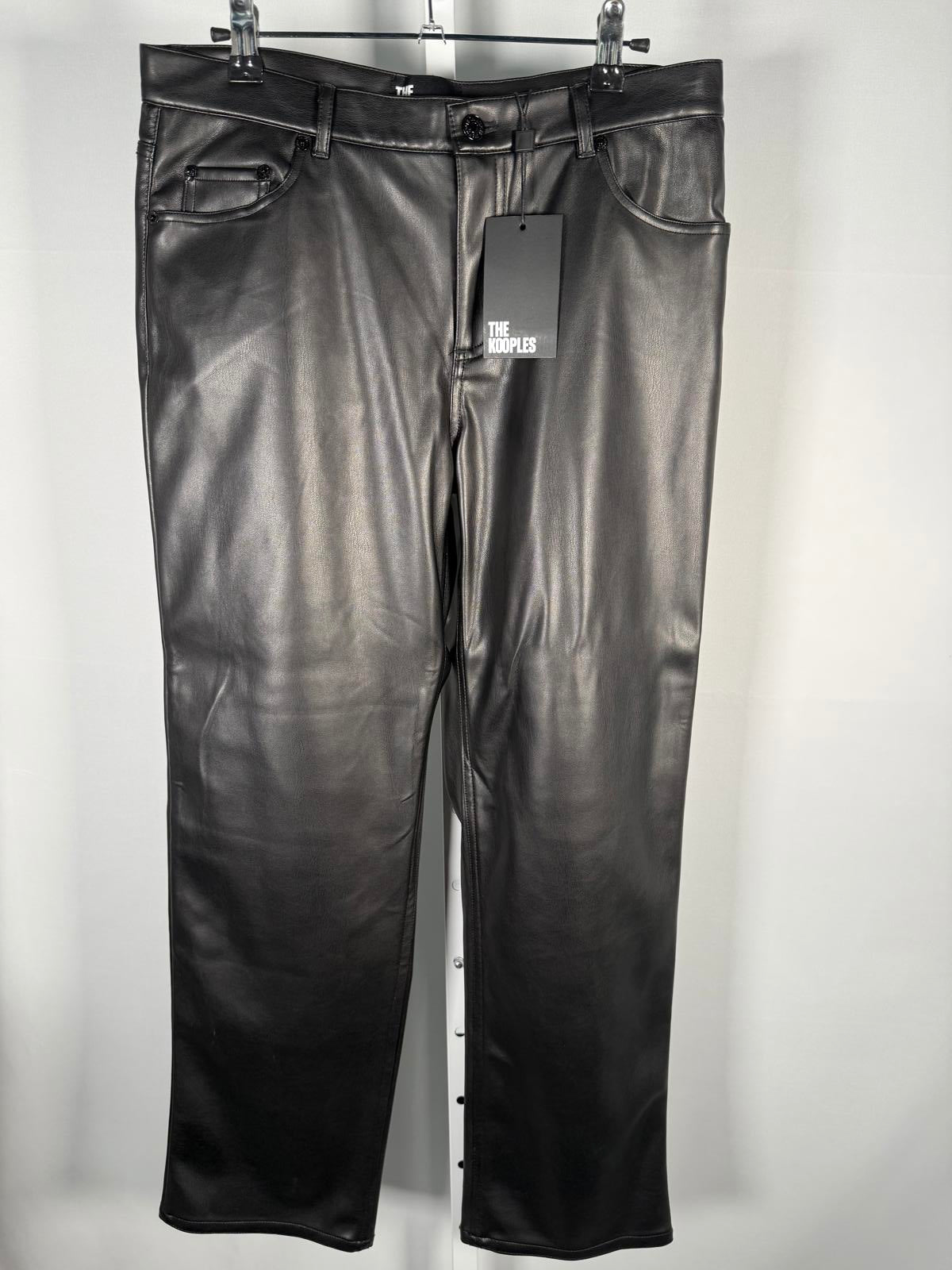 NWT The Kooples Black Leather Pants Size 40