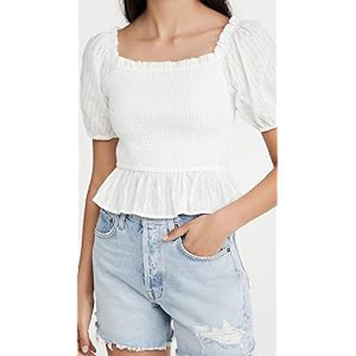 NWT Revolve Lost & Wander Coconut Vine baby doll top White Size - M