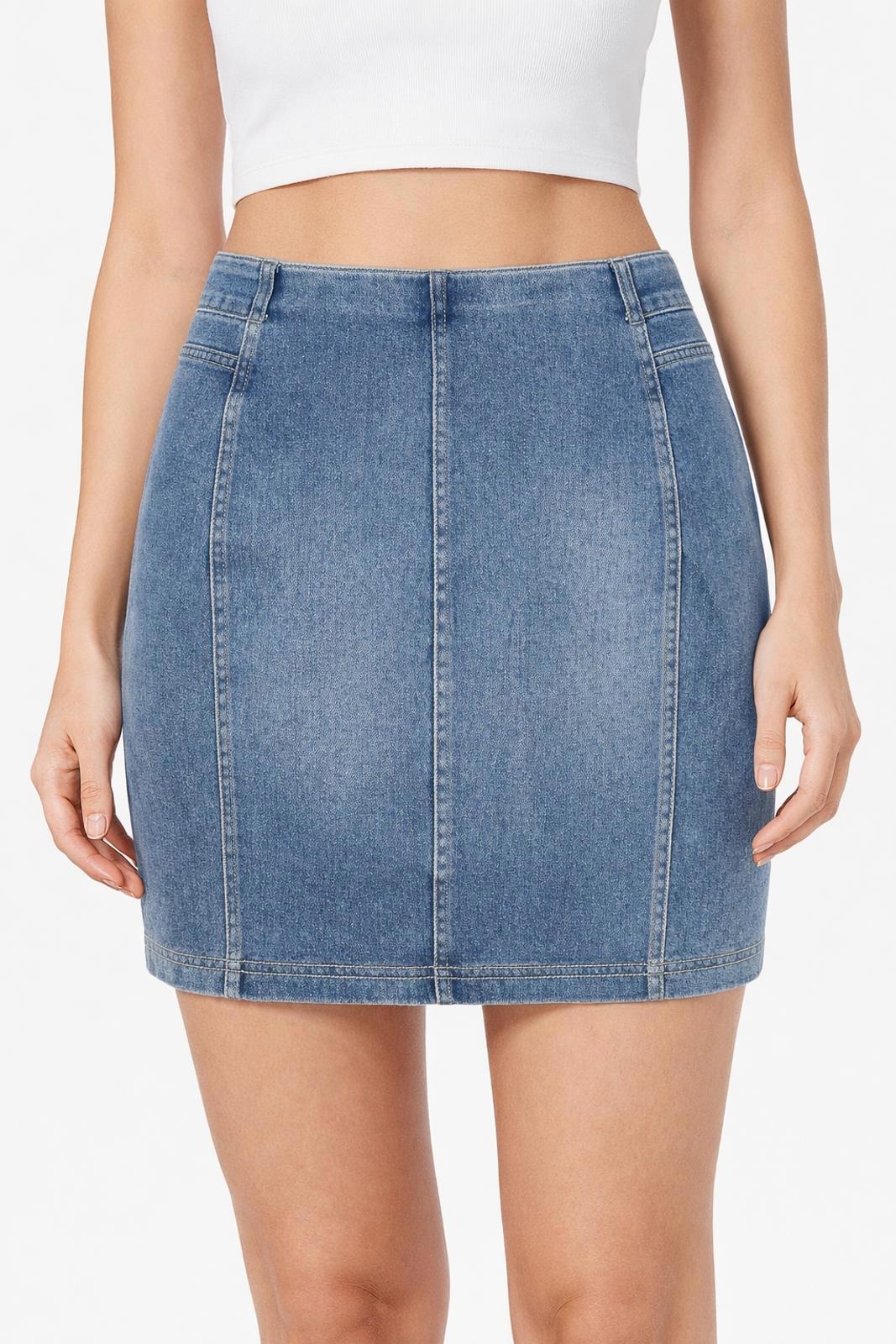 NWT Halara Denim Mini Skirt High Waisted Straight Size XS