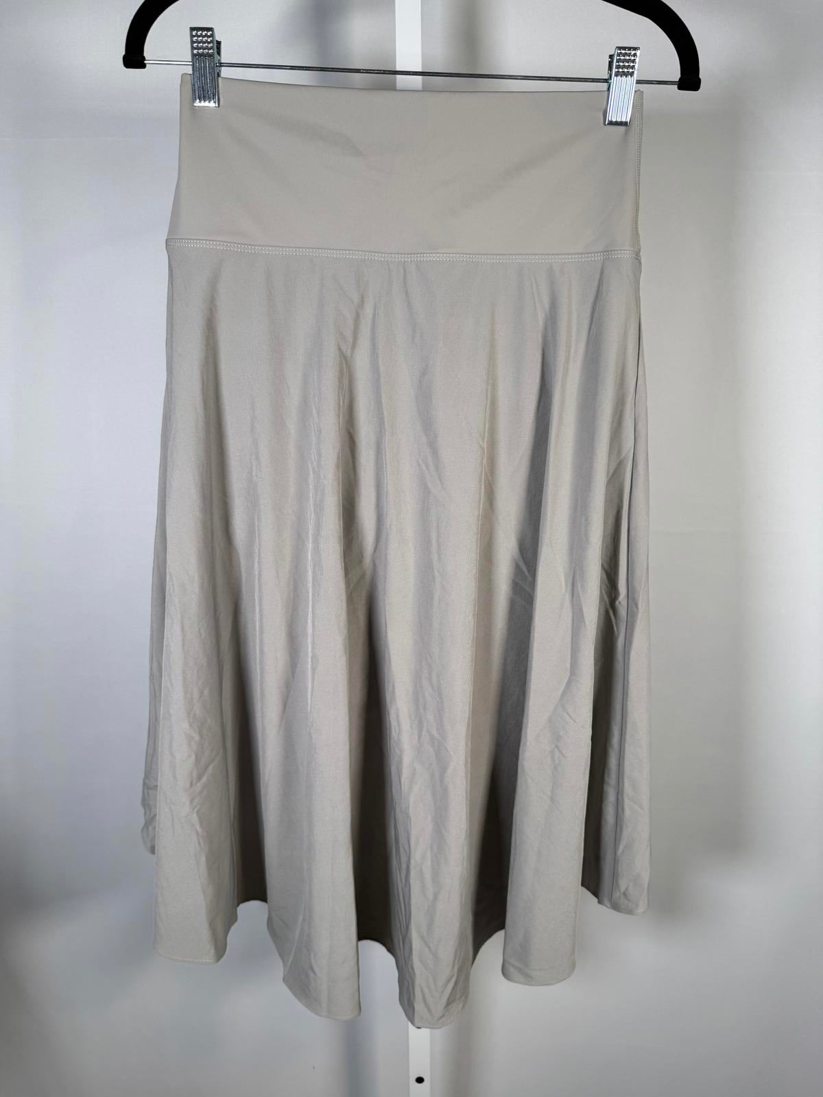 NWT Halara High Waisted Asymmetric Ruffle 2-in-1 Quick Dry Dance Skirt Gray S