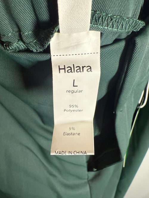 NWT Halara High Waisted Pocket Solid Work Tapered Pants Dark Green- L