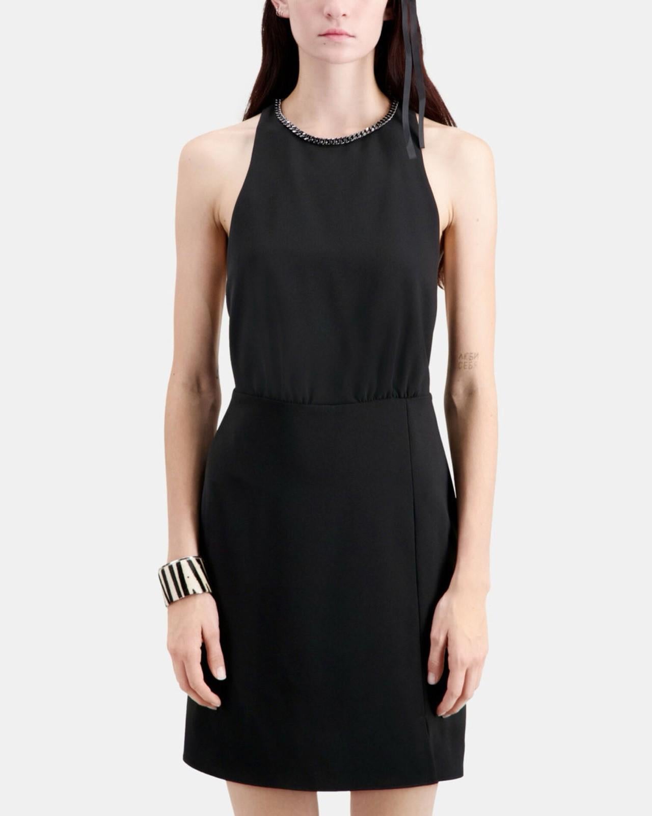 NWT The Kooples Short Black Crepe Dress US Size Medium $345 MRSP