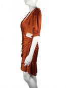 IEENA FOR MAC DUGGAL Short Puff Sleeve Faux Wrap Mini Dress Size 2