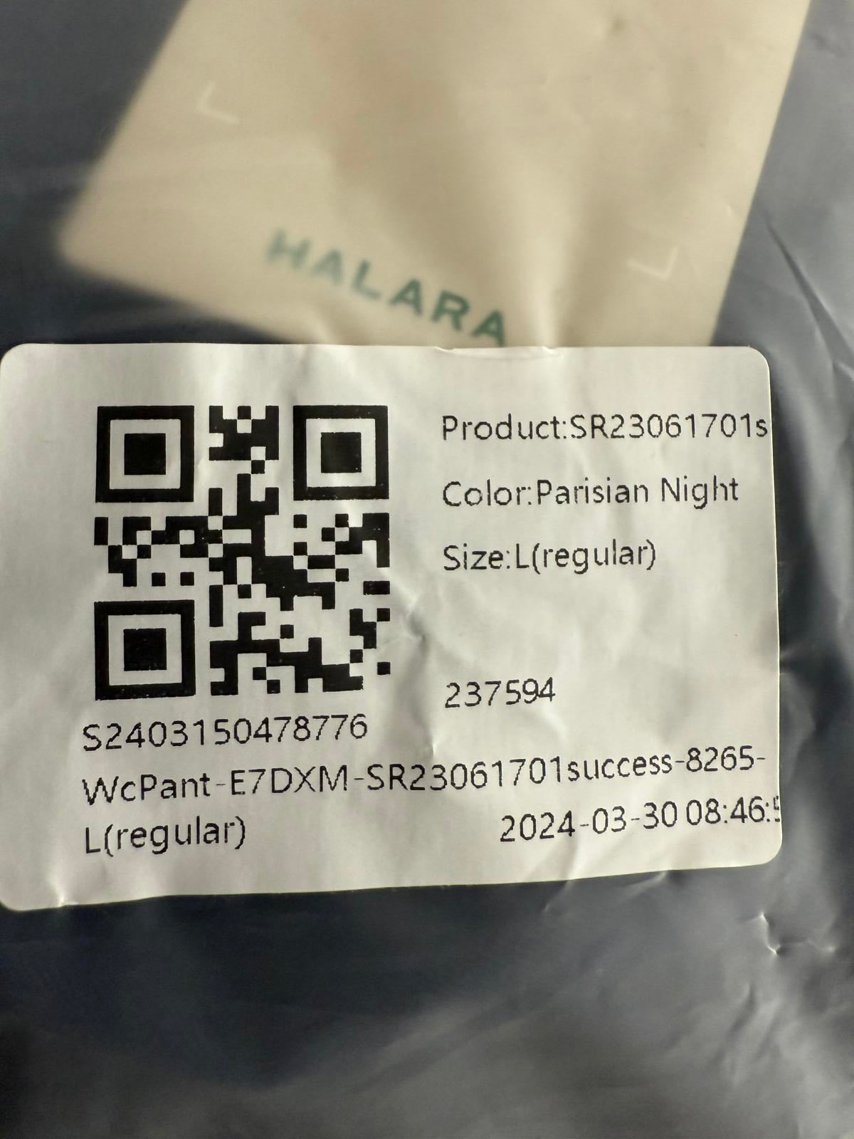 NWT Halara High Waisted Zipper Pocket Shirred Straight Leg Work Pants Size Large