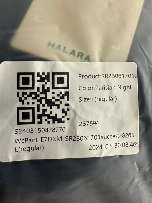 NWT Halara High Waisted Zipper Pocket Shirred Straight Leg Work Pants Size Large