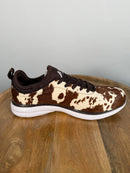 NIB APL Women's Deep Brown White Cow Iconic Phantom Sneakers Size 8