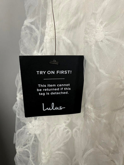 Lulus Radiate Elegance Ivory Floral Tulle Midi Dress - L NWT